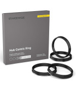 Stancemagic Hubcentric Rings (Pk Of 4)-571Mm Id To 666Mm Od-Black Poly Carbon Plastic Hubrings-Compatible With Audi Volkswagen Vw Bmw Chrysler Dodge Pontiac With 571Mm Vehicle Hubs&666Mm Wheels