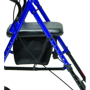 Lumex Set n' Go Wide Rollator, Height-Adjustable Walker with Wide Seat, Short and Tall Use, Blue