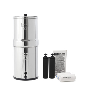 Imperial Berkey Gravity-Fed Water Filter with 2 Black Berkey Elements and 2 Berkey PF-2 Fluoride and Arsenic Reduction Elements for Everyday Home Use