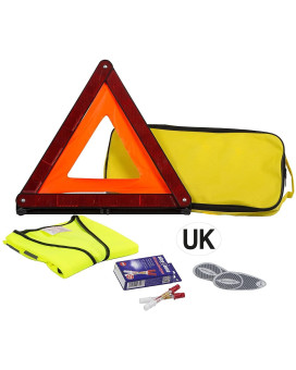 Aa French Travel Kit Aa5465 - Breathalysers, Warning Triangle, Uk Badge, Headlamp Beam Converters, High-Vis Vest - Covers Legal Requirements