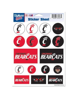 Ncaa University Of Cincinnati Vinyl Sticker Sheet, 5 X 7