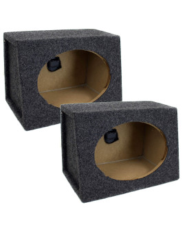 QPower Angled Style 6 x 9 Inch Car Audio Speaker Box Enclosures, 2 Speaker Boxes