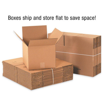 Aviditi 1864 Long Corrugated Cardboard Box 18" L x 6" W x 4" H, Kraft, for Shipping, Packing and Moving (Pack of 25)