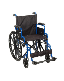 Drive Medical Blue Streak Wheelchair with Flip Back Desk Arms, Swing Away Footrests, 16 Inch Seat