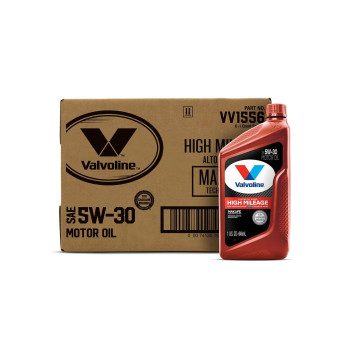 Valvoline High Mileage With Maxlife Technology Sae 5W-30 Synthetic Blend Motor Oil 1 Qt Case Of 6 (Packaging May Vary)