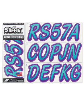 Stiffie Whipline Sea Tealpurple 3 Alpha-Numeric Registration Identification Numbers Stickers Decals For Boats Personal Watercraft