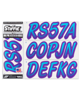 Stiffie Whipline Sky Bluepurple 3 Alpha-Numeric Registration Identification Numbers Stickers Decals For Boats Personal Watercraft