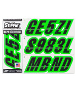 Stiffie Techtron Blackelectric Green 3 Alpha-Numeric Registration Identification Numbers Stickers Decals For Boats Personal Watercraft