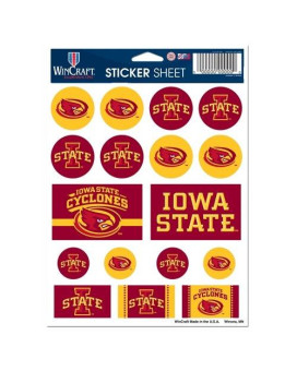 Wincraft Ncaa Iowa State University Vinyl Sticker Sheet, 5 X 7