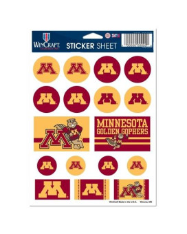 Ncaa University Of Minnesota Vinyl Sticker Sheet, 5 X 7