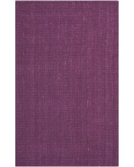 Safavieh Natural Fiber Collection 6 Square Purple Nf447B Handmade Chunky Textured Premium Jute 075-Inch Thick Area Rug