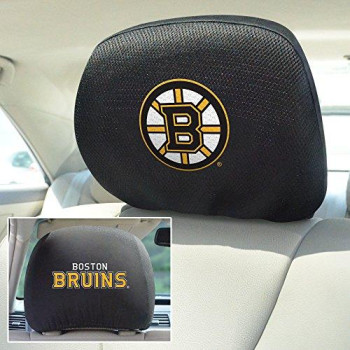 Nhl Boston Bruins Auto Headrest Covers, Team Colors, One Size