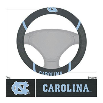 Fanmats 14900 Ncaa Unc University Of North Carolina - Chapel Hill Tar Heels Polyester Steering Wheel Cover , 15X15