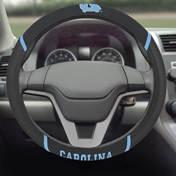 Fanmats 14900 Ncaa Unc University Of North Carolina - Chapel Hill Tar Heels Polyester Steering Wheel Cover , 15X15