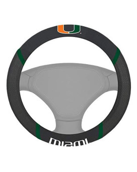 Fanmats - 14912 Ncaa University Of Miami Hurricanes Polyester Steering Wheel Cover 15X15