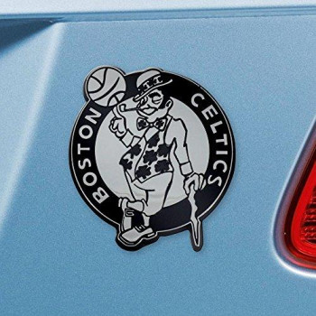 Fanmats 14840 Nba Boston Celtics Chrome Team Emblem, Silver, 3X3