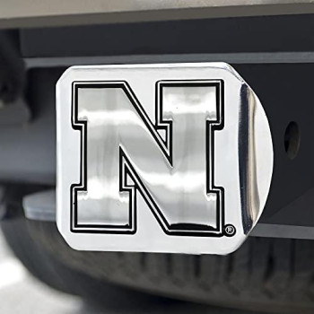 Fanmats 15058 Ncaa University Of Nebraska Cornhuskers Chrome Hitch Cover,3.4X4