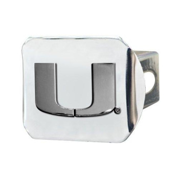 Fanmats - 15082 Ncaa University Of Miami Hurricanes Chrome Hitch Cover