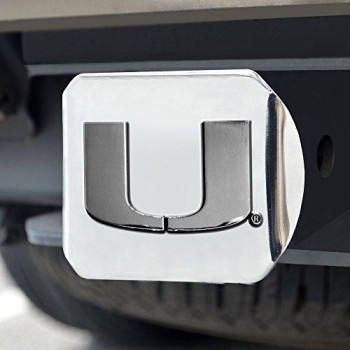 Fanmats - 15082 Ncaa University Of Miami Hurricanes Chrome Hitch Cover