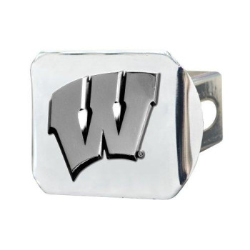 Fanmats Ncaa University Of Wisconsin Badgers Chrome Hitch Cover , 3.4X4