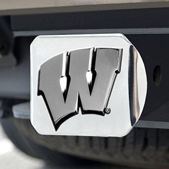 Fanmats Ncaa University Of Wisconsin Badgers Chrome Hitch Cover , 3.4X4