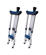 Carex Folding Aluminum Underarm Crutches - Lightweight, Great For Travel Or Work, For 411" To 64" People, Blue, 2 Count