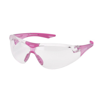 Elvex Avion SF, Slim Fit, Clear Lens with Pink Temple Tips