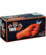 Tiger Grip Orange Superior Grip Disposable Nitrile Gloves, Large Box of 100 - Great for Mechanics, Auto Hobbyists, Industrial & Manual Laborers, Cleaning Work & More EPPCO 08844S