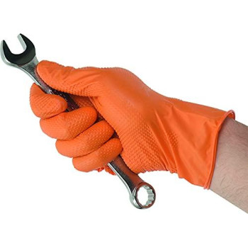 Tiger Grip Orange Superior Grip Disposable Nitrile Gloves, Large Box of 100 - Great for Mechanics, Auto Hobbyists, Industrial & Manual Laborers, Cleaning Work & More EPPCO 08844S