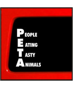 Sticker Connection | Peta People Eating Tasty Animals | Bumper Sticker Decal For Car, Truck, Window, Laptop | 3.7X5.6 (White)