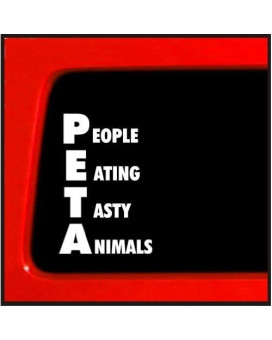 Sticker Connection | Peta People Eating Tasty Animals | Bumper Sticker Decal For Car, Truck, Window, Laptop | 3.7X5.6 (White)