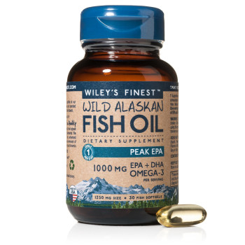 Wileys Finest Wild Alaskan Fish Oil Peak Epa - Triple Strength Peak Epa And Dha - 1000Mg Omega-3S, Sqf-Certified - 30 Softgels (30 Servings)