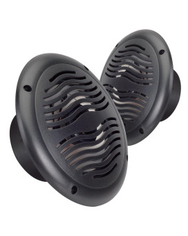 Magnadyne WR65B Water-Resistant 6-1/2" 2-Way Speakers with Integrated Grill/Frame | Black (Sold as a Pair)