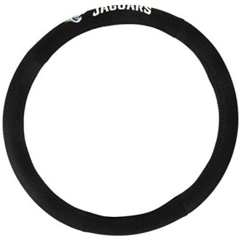 Fremont Die Nfl Jacksonville Jaguars Poly-Suede Steering Wheel Cover, Fits Most Standard Size Steering Wheels, Black/Team Colors