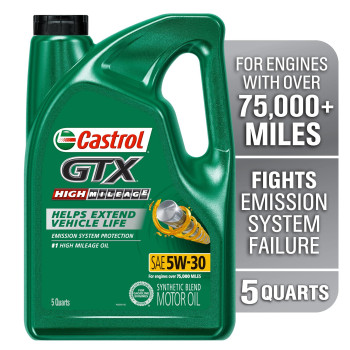 Castrol 03102 Gtx High Mileage 5W-30 Motor Oil - 5 Quart