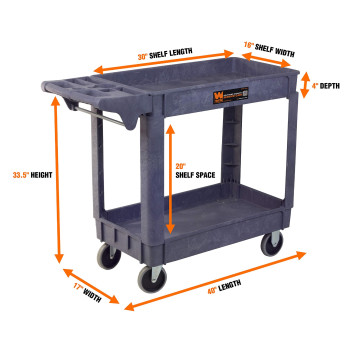 WEN 73002T 500-Pound Capacity 40 by 17-Inch Service Utility Cart