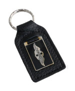 Morgan Leather And Enamel Key Ring Key Fob