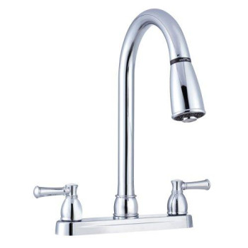 Dura Faucet Df-Pk350Lcp Rv Non-Metallic Two-Handle Pull-Down Kitchen Sink Faucet (Chrome)