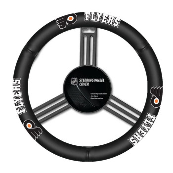 Fremont Die Nhl Philadelphia Flyers Leather Steering Wheel Cover Fits Most Steering Wheels Blackteam Colors