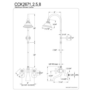 Kingston Brass CCK2675 Vintage/Aqua Eden Shower Combination, Oil Rubbed Bronze