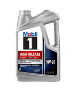Mobil 1 High Mileage Full Synthetic Motor Oil 5W-20, 5 Quart, 120768