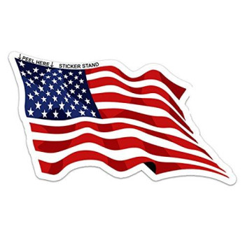 Waving American Flag Sticker