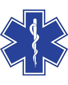 Star of Life 4"x4" Sticker Decal Vinyl Blue Medical EMS EMT Paramedic