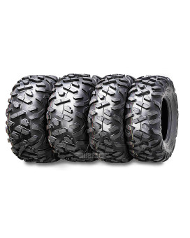 Set 4 Wanda Atvutv Tires 25X8-12 Front & 25X10-12 Rear 6Pr Bighorn Style 1037510376