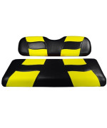 Madjax Riptide 2004-Up Black/Yellow Two-Tone Front Seat Covers for Club Car Precedent Golf Carts