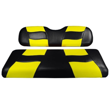 Madjax Riptide 2004-Up Black/Yellow Two-Tone Front Seat Covers for Club Car Precedent Golf Carts