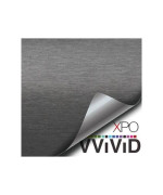 Vvivid Xpo Gunmetal Grey Brushed 5 Feet X 1 Foot Car Wrap Vinyl Roll With Air Release Technology