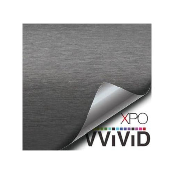 Vvivid Xpo Gunmetal Grey Brushed 5 Feet X 1 Foot Car Wrap Vinyl Roll With Air Release Technology