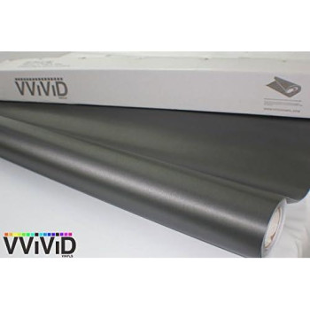 Vvivid Xpo Gunmetal Grey Brushed 5 Feet X 1 Foot Car Wrap Vinyl Roll With Air Release Technology