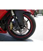 Calibikerclub Red Reflective Wheel Rim Stripe Decal Tape For Motorcycle Wheels 17 Or Car Wheels 16-18